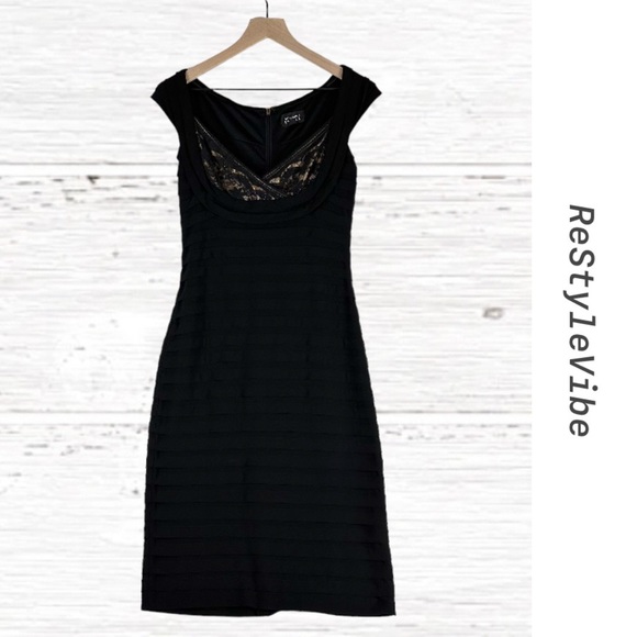 ADRIANNA PAPELL Women’s Size 4 Dress Knee Length Formal Cocktail Style Stretch - Picture 1 of 16